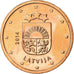 Latvia, 2 Euro Cent, 2014, MS(63), Copper Plated Steel