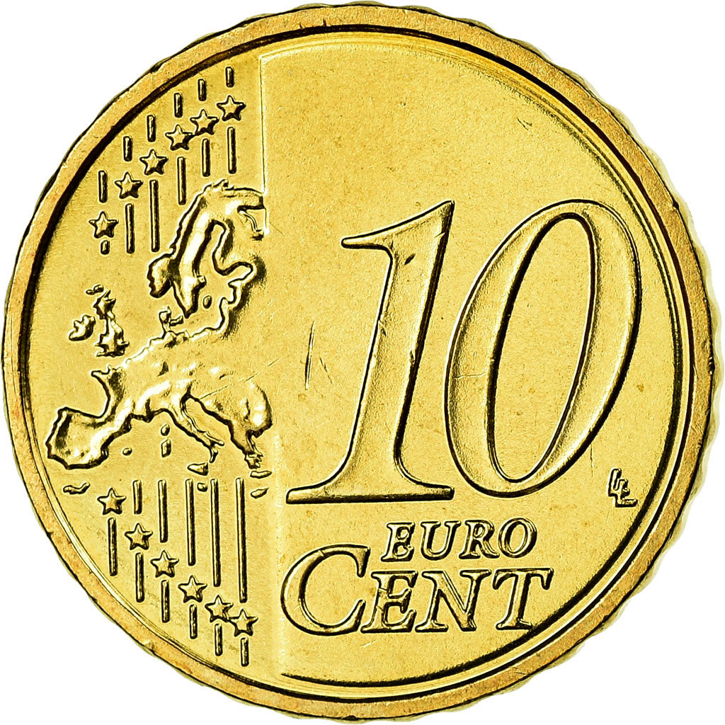 Latvia, 10 Euro Cent, 2014, MS(63), Brass