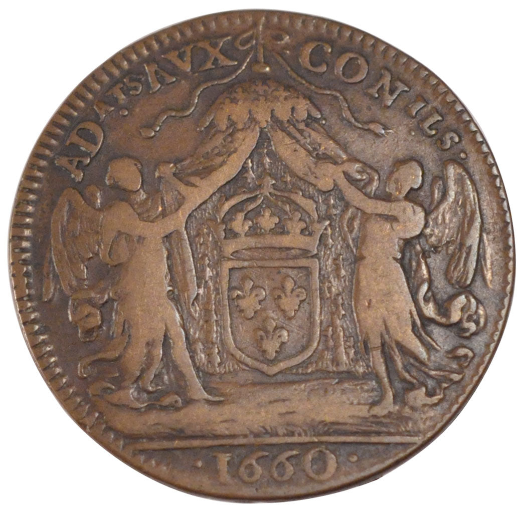 France, Royal, Token, 1660, EF(40-45), Copper, Feuardent #349, 6.20
