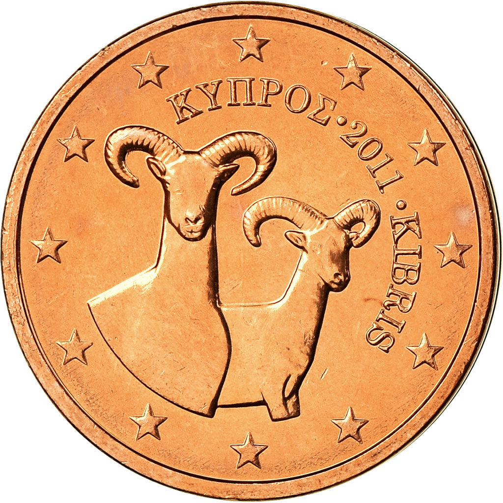 Cypr, 2 Euro Cent, 2011, MS(63), Miedź platerowana stalą, KM:79