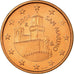 San Marino, 5 Euro Cent, 2004, MS(63), Aço Cromado a Cobre, KM:442