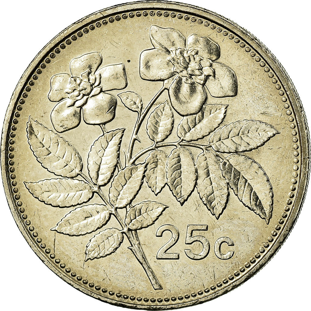 Moneda, Malta, 25 Cents, 2005, Franklin Mint, EBC, Cobre - níquel, KM:97