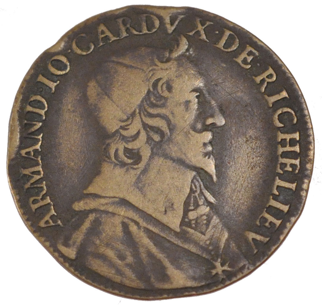 France, Royal, Token, 1641, VF(30-35), Copper, Feuardent #9023, 6.30