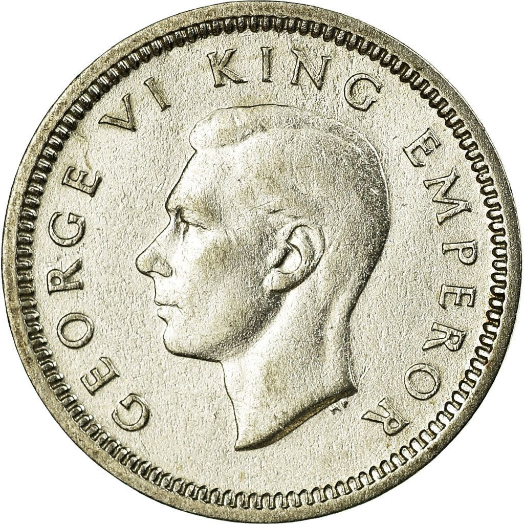 Coin, New Zealand, George VI, 3 Pence, 1939, AU(55-58), Silver, KM:7