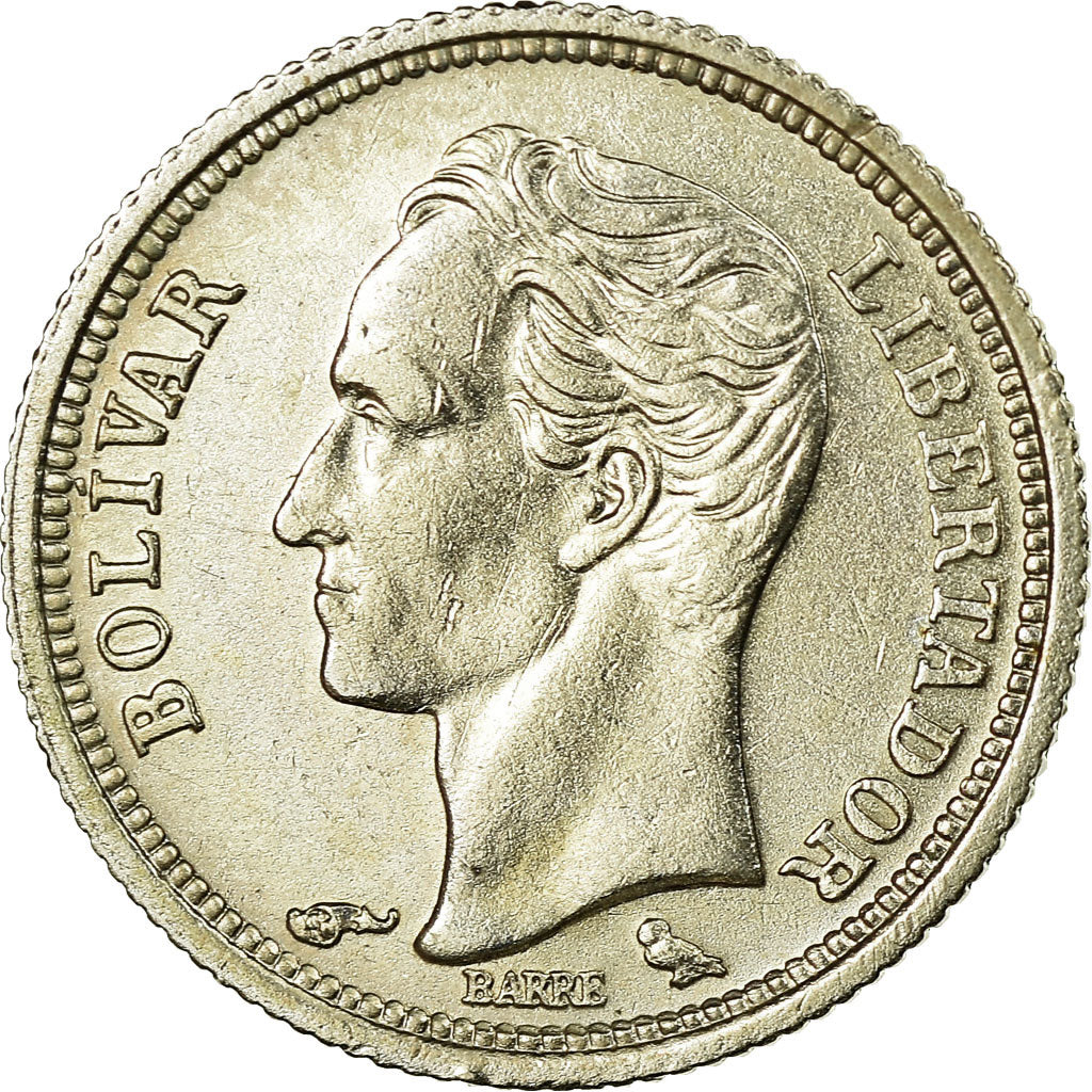 Coin, Venezuela, 25 Centimos, 1960, AU(55-58), Silver, KM:35a