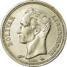 Coin, Venezuela, 25 Centimos, 1960, AU(55-58), Silver, KM:35a