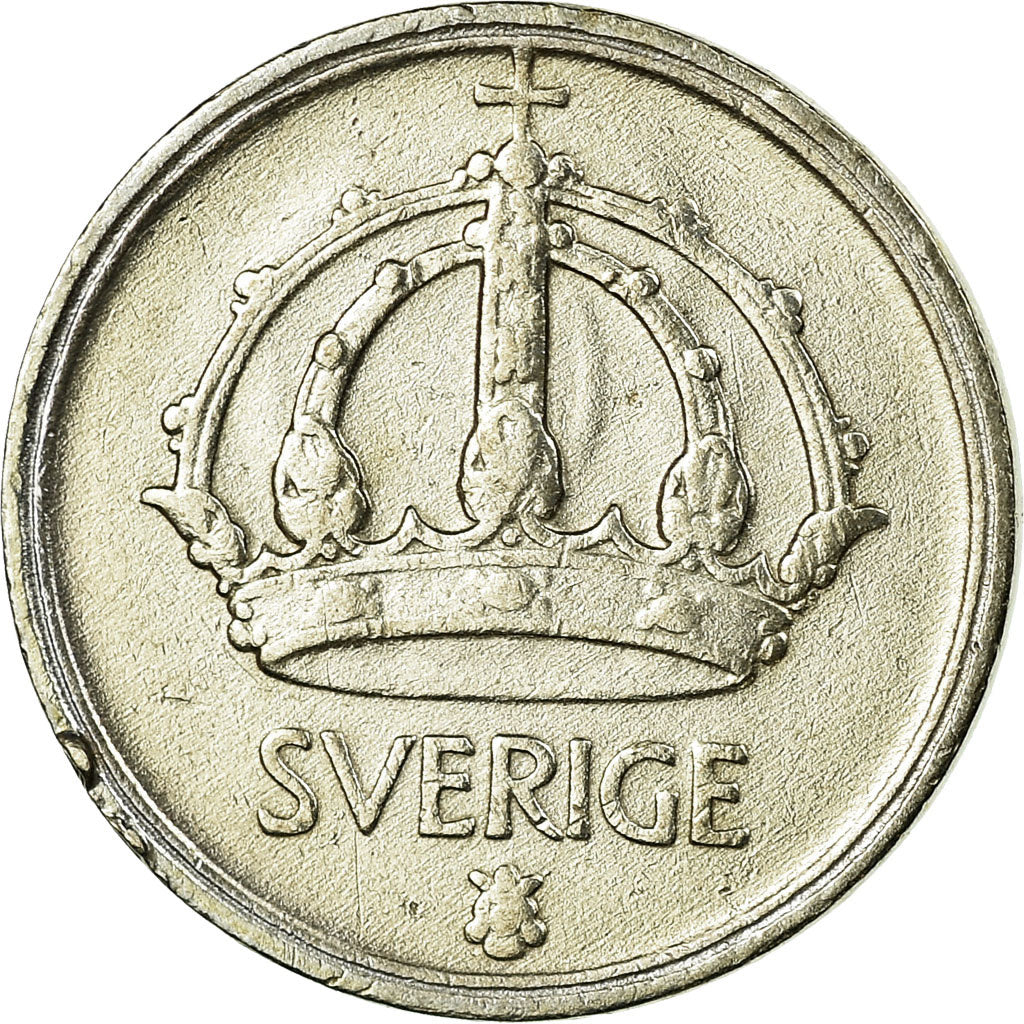 Coin, Sweden, Gustaf V, 10 Öre, 1947, EF(40-45), Silver, KM:813