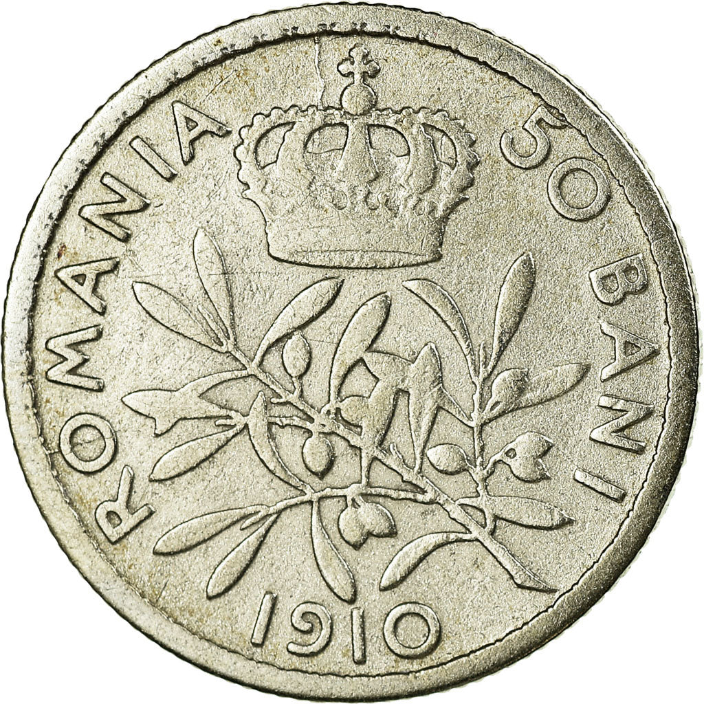 Coin, Romania, Carol I, 50 Bani, 1910, VF(20-25), Silver, KM:41