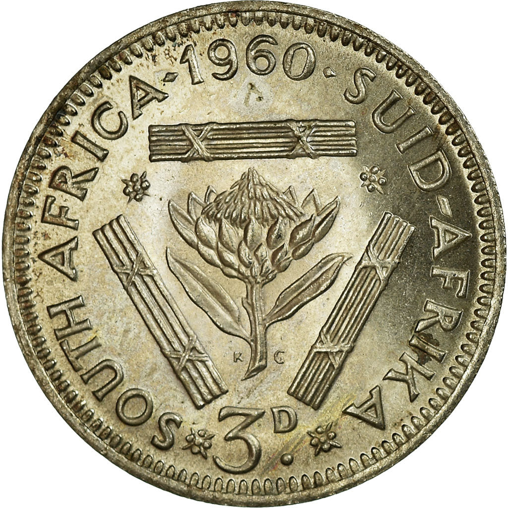 Münze, Südafrika, Elizabeth II, 3 Pence, 1960, VZ, Silber, KM:47