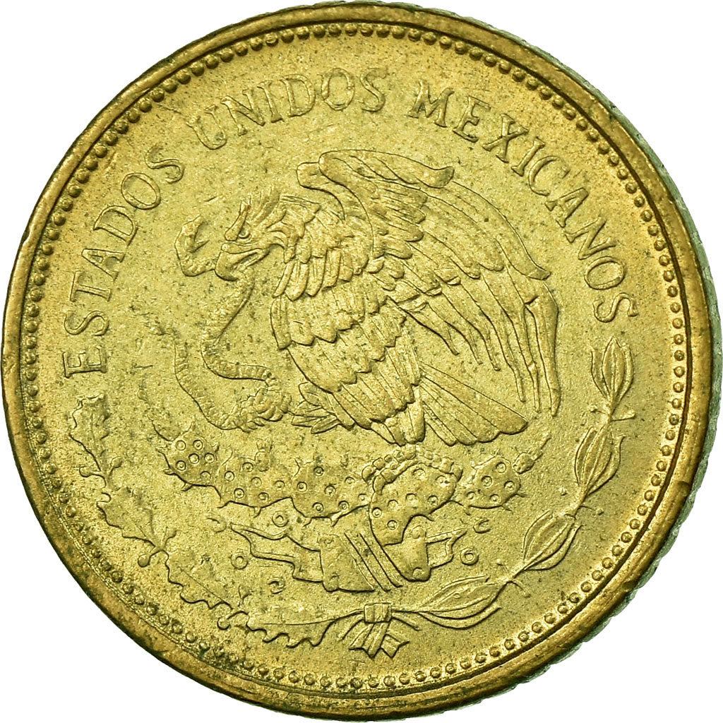 Coin, Mexico, 5 Pesos, 1988, Mexico City, EF(40-45), Brass, KM:502