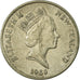Moneta, Nowa Zelandia, Elizabeth II, 10 Cents, 1989, EF(40-45), Miedź-Nikiel