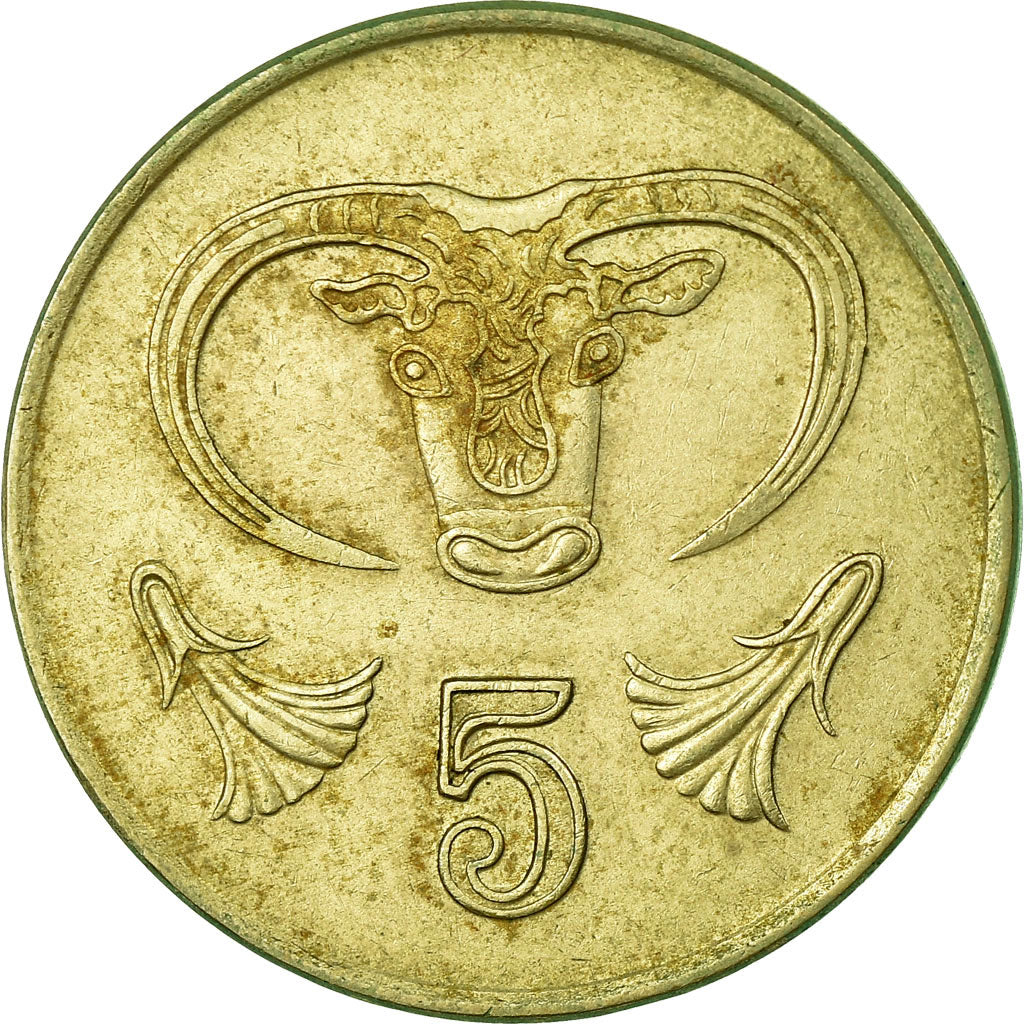 Moneda, Chipre, 5 Cents, 1991, MBC, Níquel - latón, KM:55.3