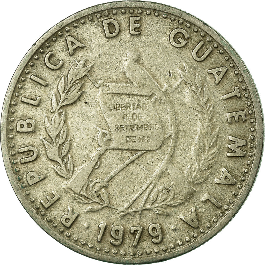Coin, Guatemala, 10 Centavos, 1979, EF(40-45), Copper-nickel, KM:277.2