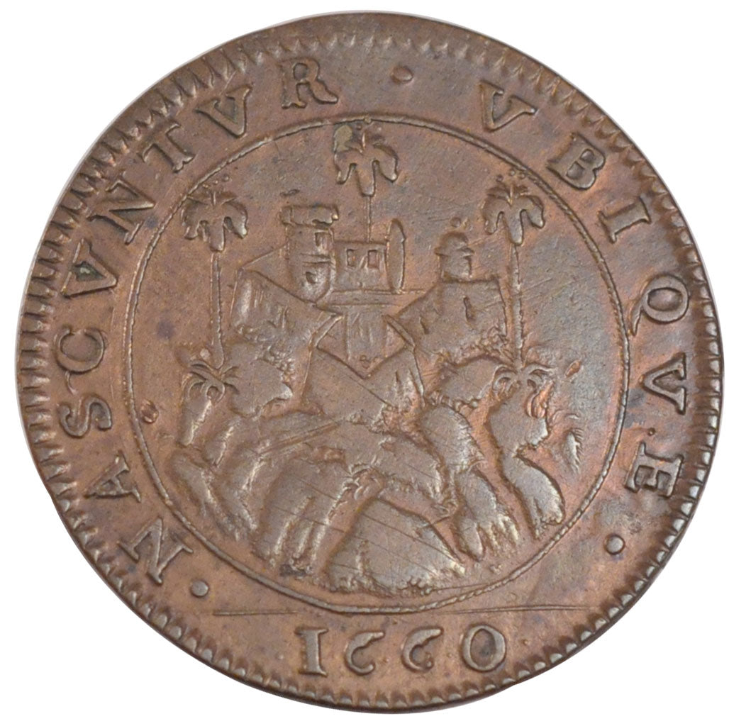 France, Royal, Token, 1660, EF(40-45), Copper, Feuardent #7827, 6.08