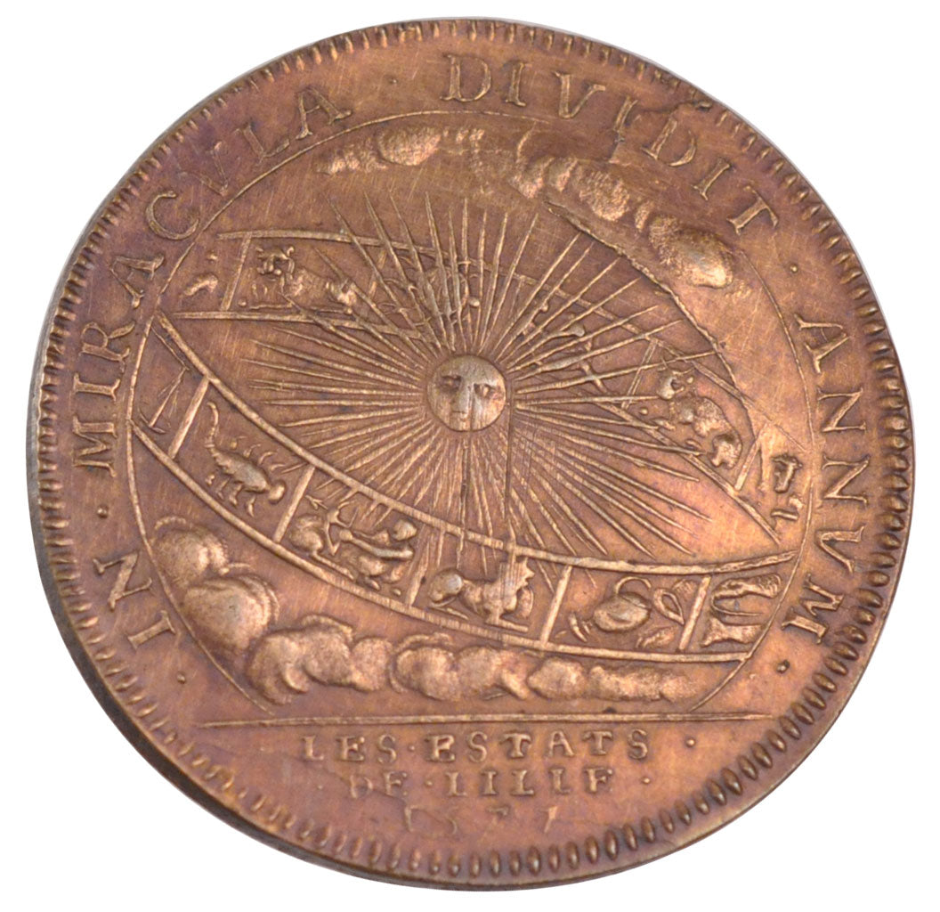 France, Royal, Token, 1677, AU(55-58), Copper, Feuardent #7224, 8.93