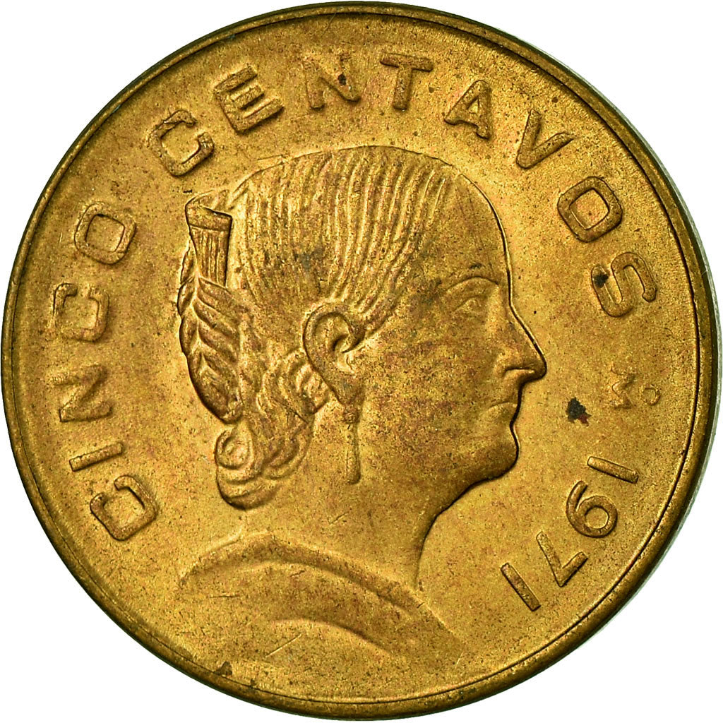 Moneta, Messico, 5 Centavos, 1971, SPL-, Ottone, KM:427