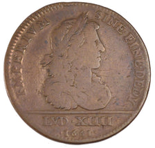 France, Royal, Token, 1661, VF(20-25), Copper, Feuardent #384, 6.61