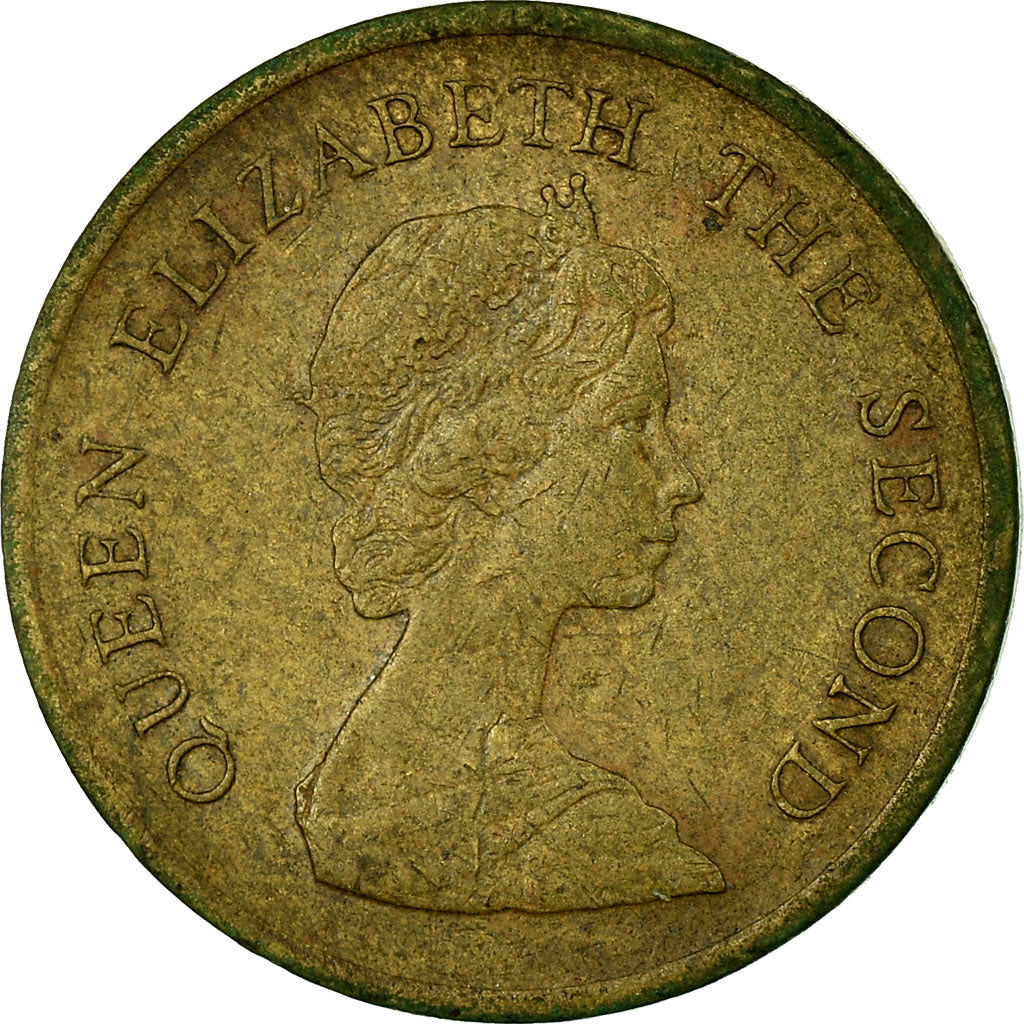 Moneda, Hong Kong, Elizabeth II, 10 Cents, 1982, BC+, Níquel - latón, KM:49