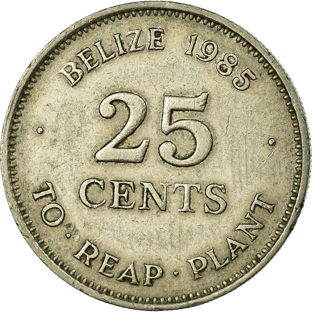 Coin, Belize, 25 Cents, 1985, EF(40-45), Copper-nickel, KM:77