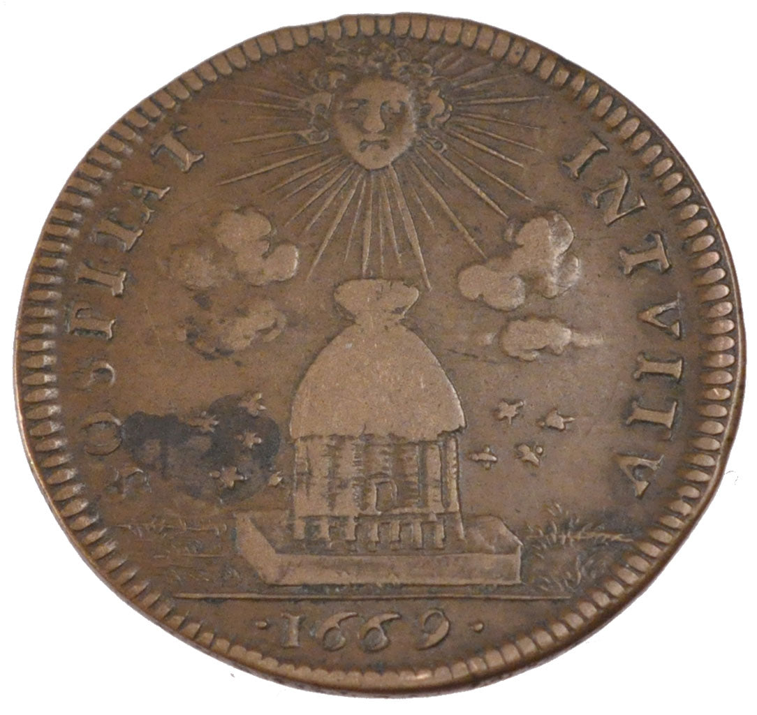 France, Royal, Token, 1669, VF(30-35), Copper, Feuardent #2645, 7.42