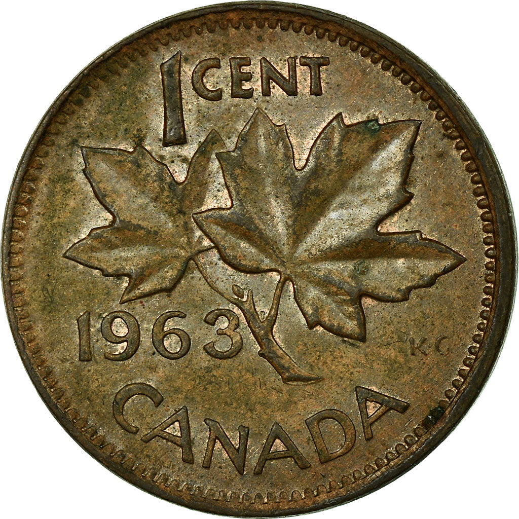 Moeda, Canadá, Elizabeth II, Cent, 1963, Royal Canadian Mint, Ottawa