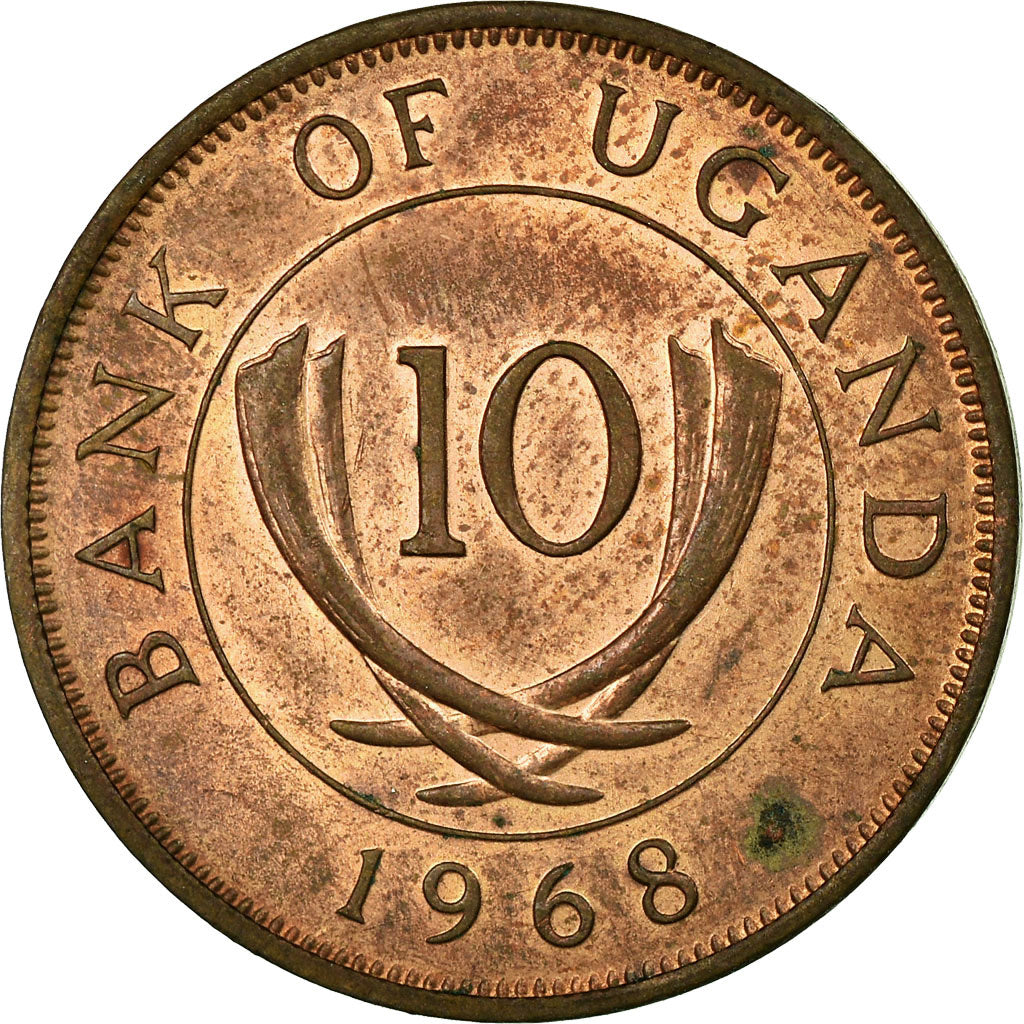 Coin, Uganda, 10 Cents, 1968, EF(40-45), Bronze, KM:2