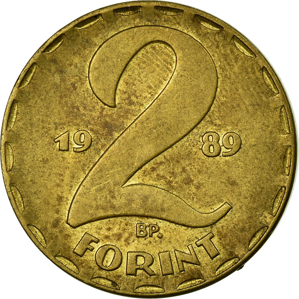 Moneta, Ungheria, 2 Forint, 1989, BB, Ottone, KM:591