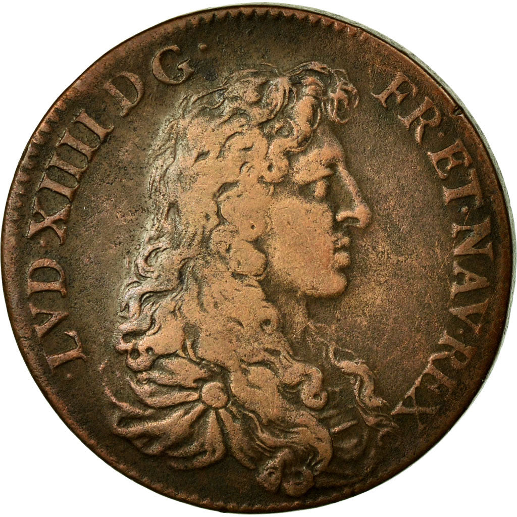 France, Token, Royal, 1666, VF(30-35), Copper, Feuardent:2632
