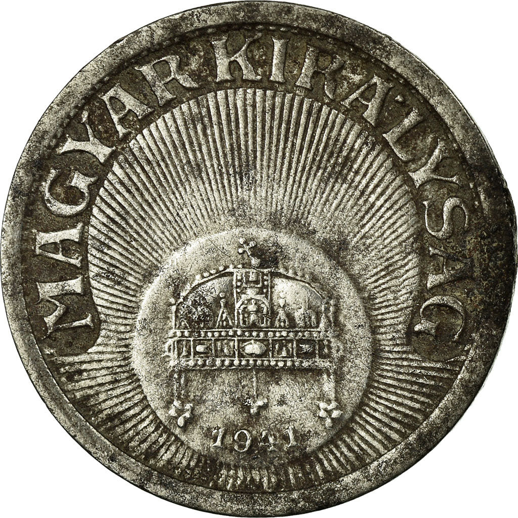 Moneta, Ungheria, 10 Filler, 1941, MB+, Acciaio, KM:507a