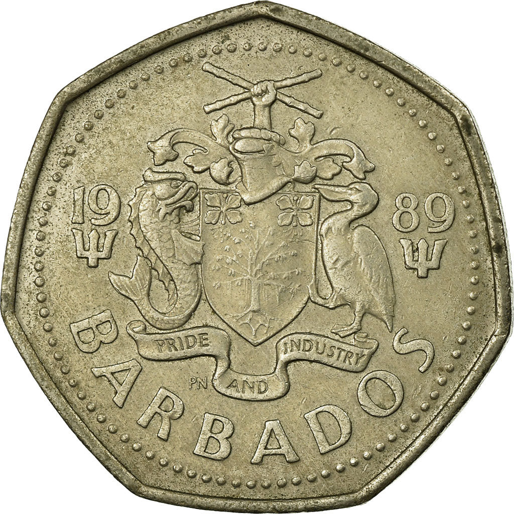 Moneta, Barbados, Dollar, 1989, BB, Rame-nichel, KM:14.2