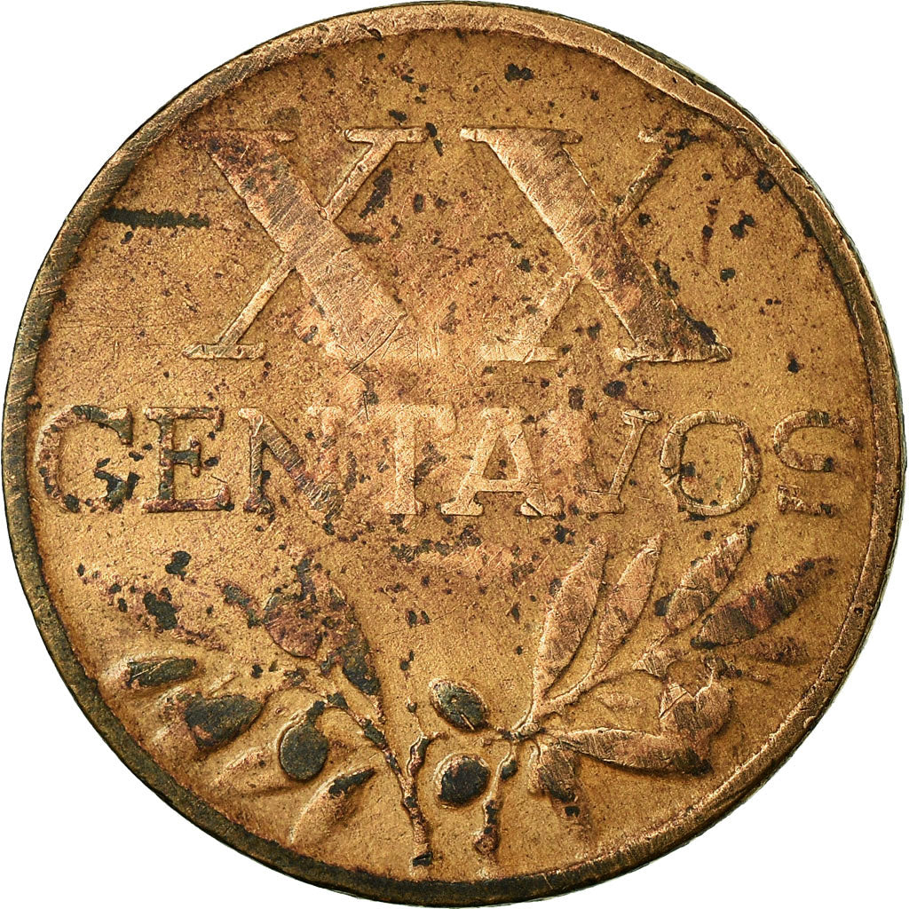 Coin, Portugal, 20 Centavos, 1955, EF(40-45), Bronze, KM:584