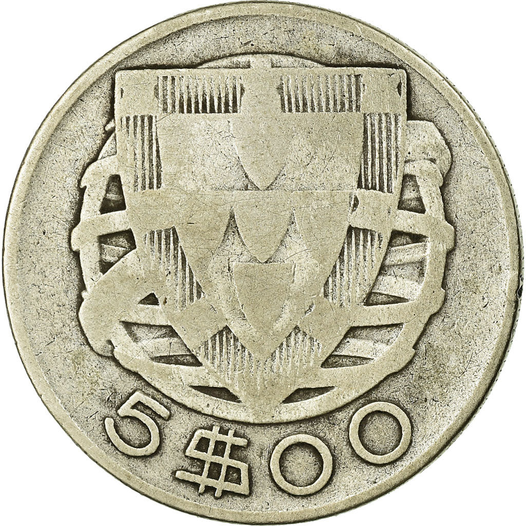 Münze, Portugal, 5 Escudos, 1943, S, Silber, KM:581