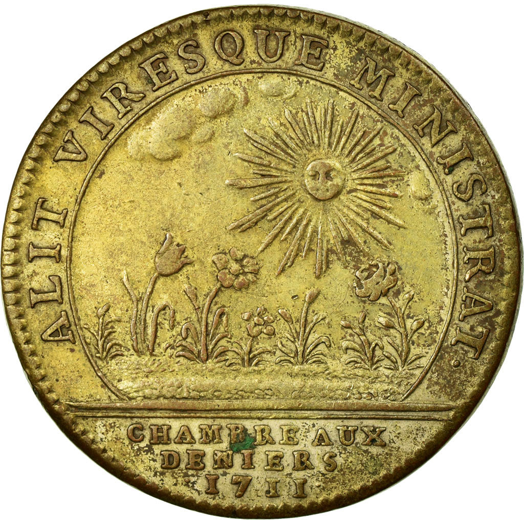 France, Token, Royal, 1711, EF(40-45), Copper, Feuardent:2246