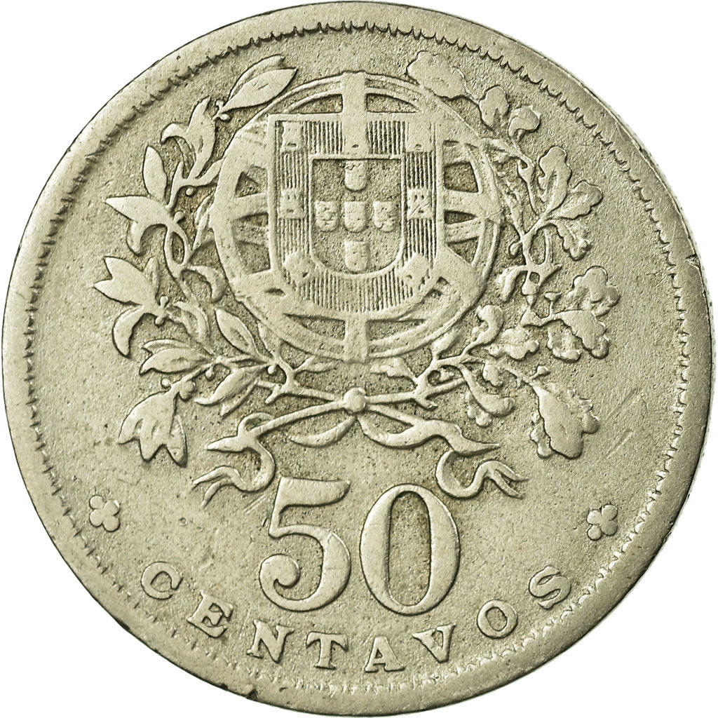 Moneta, Portugal, 50 Centavos, 1946, VF(30-35), Miedź-Nikiel, KM:577