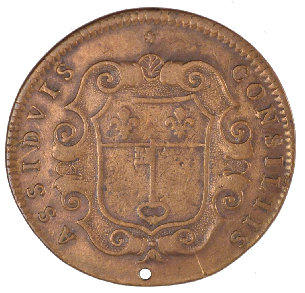 France, Royal, Token, 1705, VF(30-35), Copper, Feuardent #8520, 6.46