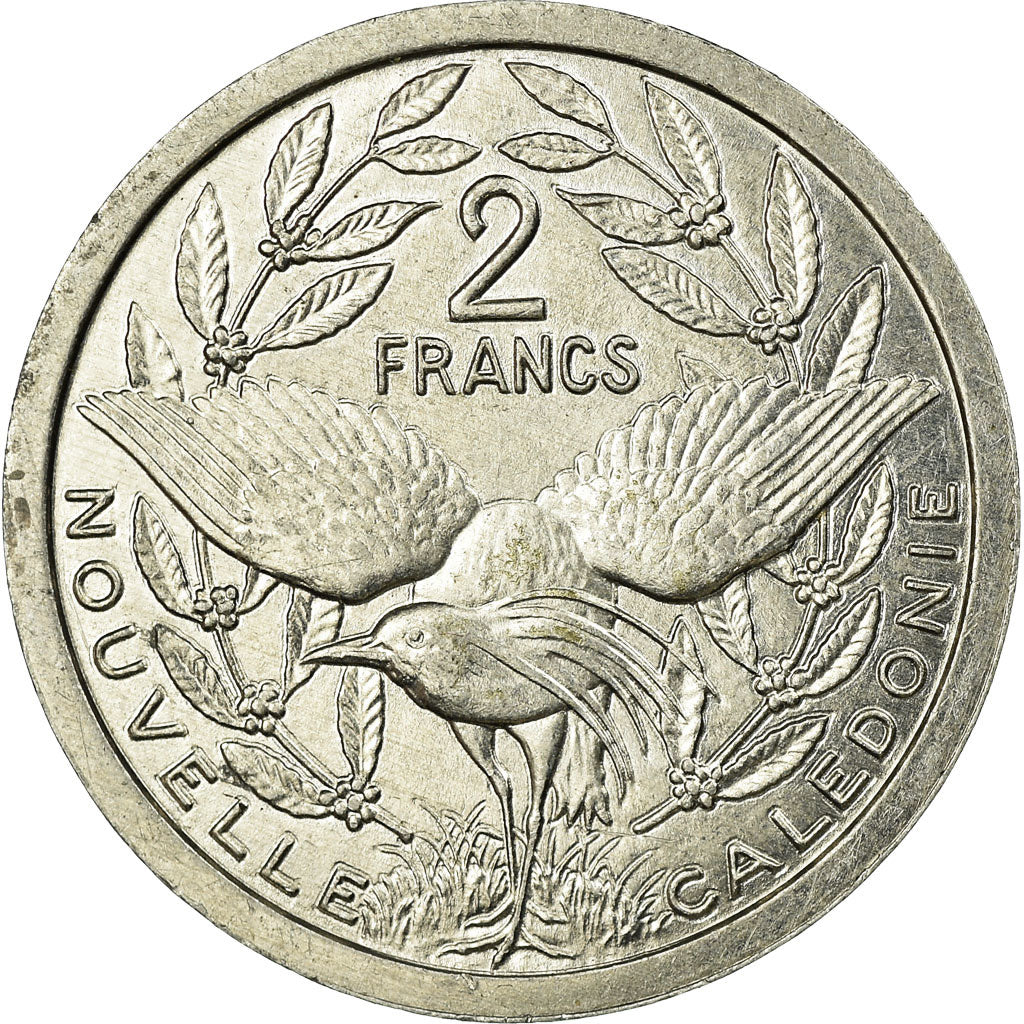Coin, New Caledonia, 2 Francs, 2001, Paris, AU(55-58), Aluminum, KM:14