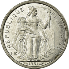 Coin, New Caledonia, Franc, 1981, Paris, AU(55-58), Aluminum, KM:10