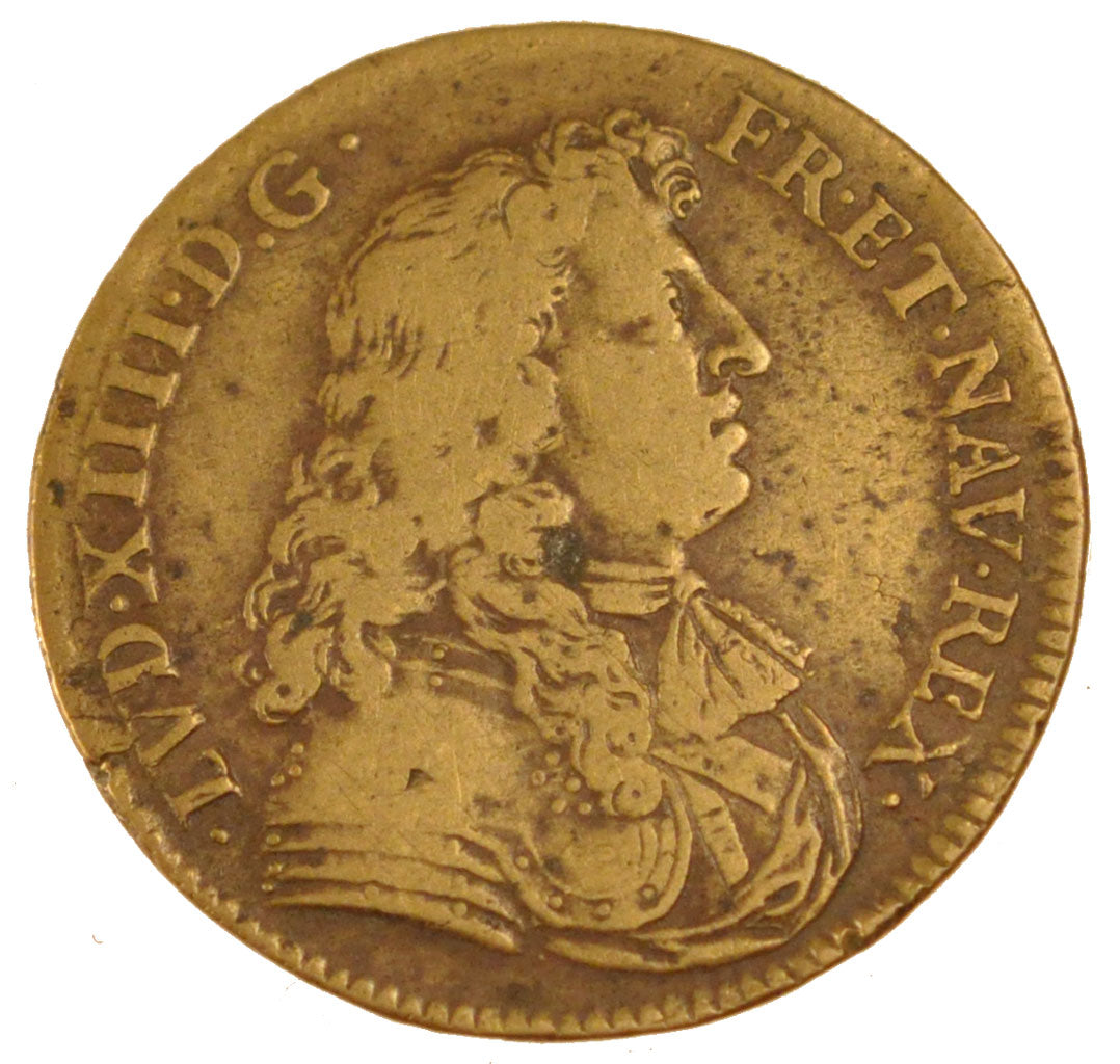France, Royal, Token, 1674, VF(30-35), Copper, Feuardent #678, 4.91