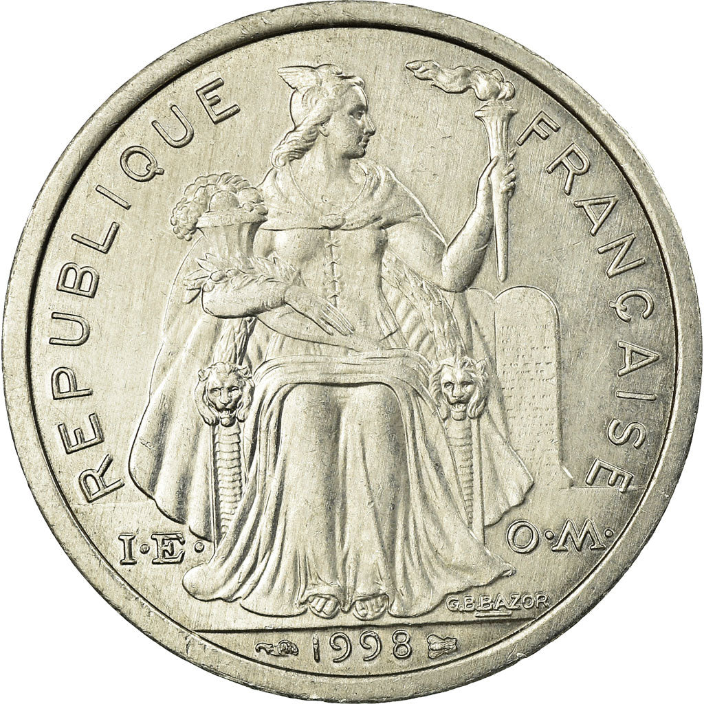 Monnaie, French Polynesia, 2 Francs, 1998, Paris, SUP, Aluminium, KM:10