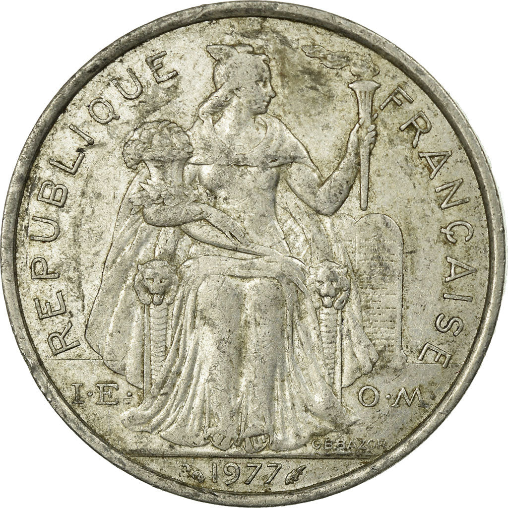 Coin, French Polynesia, 5 Francs, 1977, Paris, EF(40-45), Aluminum, KM:12