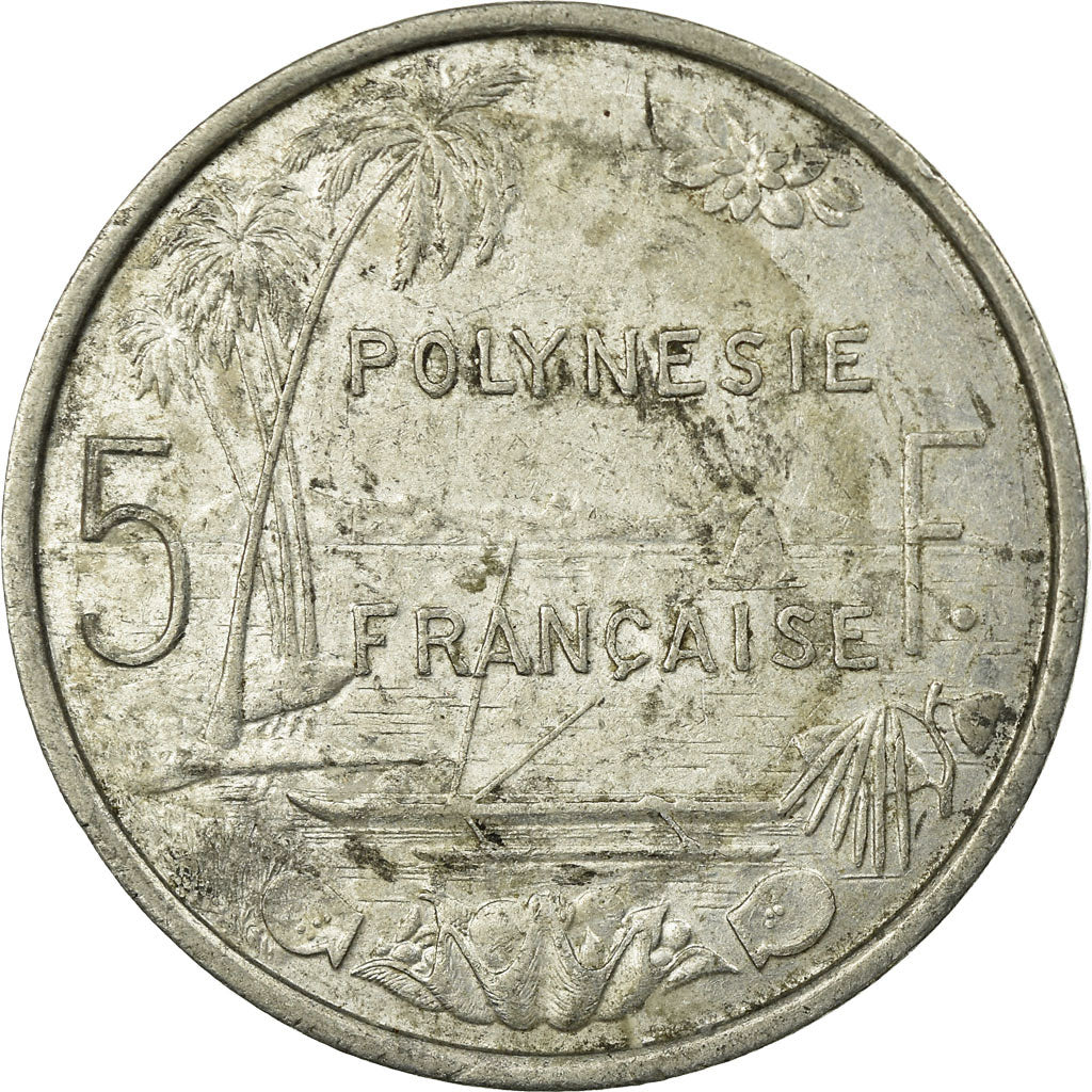 Coin, French Polynesia, 5 Francs, 1977, Paris, EF(40-45), Aluminum, KM:12