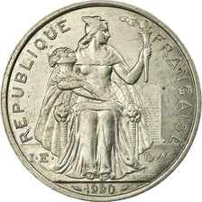 Coin, French Polynesia, 5 Francs, 1990, Paris, AU(55-58), Aluminum, KM:12