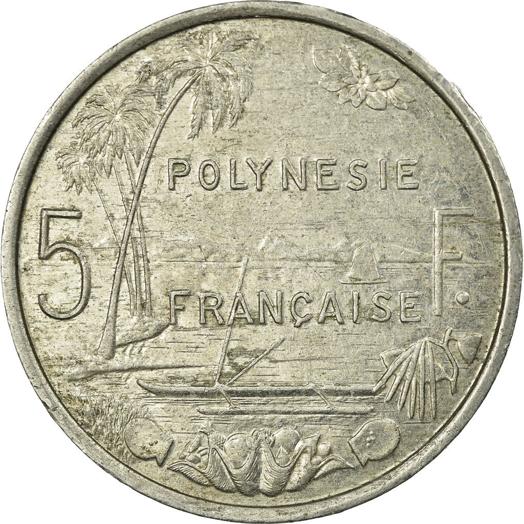 Coin, French Polynesia, 5 Francs, 1986, Paris, EF(40-45), Aluminum, KM:12