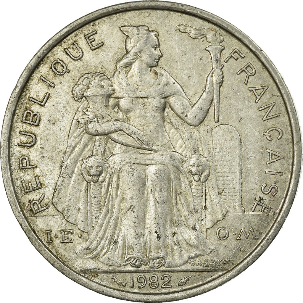 Münze, French Polynesia, 5 Francs, 1982, Paris, SS, Aluminium, KM:12