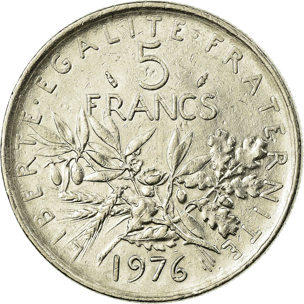 Monnaie, France, Semeuse, 5 Francs, 1976, Paris, SUP, Nickel Clad Copper-Nickel