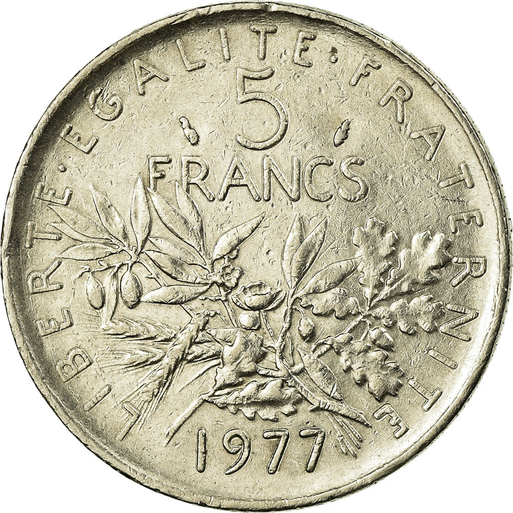 Coin, France, Semeuse, 5 Francs, 1977, Paris, AU(55-58), Nickel Clad