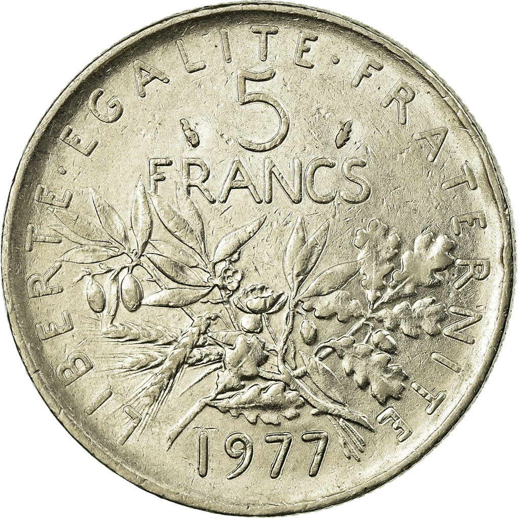 Coin, France, Semeuse, 5 Francs, 1977, Paris, AU(55-58), Nickel Clad