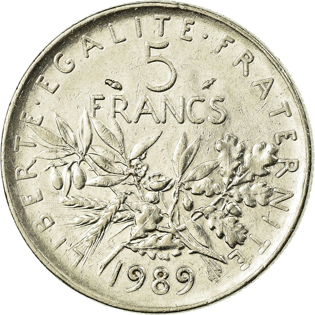 Coin, France, Semeuse, 5 Francs, 1989, Paris, AU(55-58), Nickel Clad