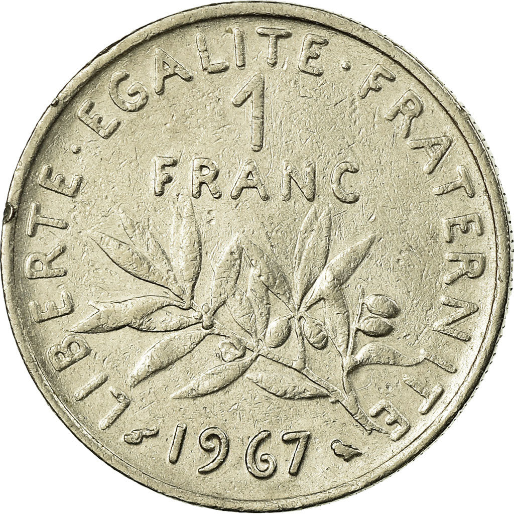 Moneda, Francia, Semeuse, Franc, 1967, Paris, MBC, Níquel, KM:925.1