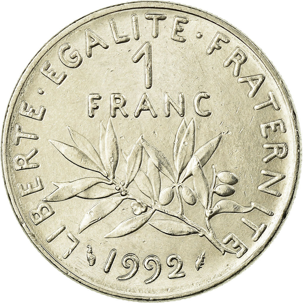 Münze, Frankreich, Semeuse, Franc, 1992, Paris, VZ, Nickel, KM:925.1